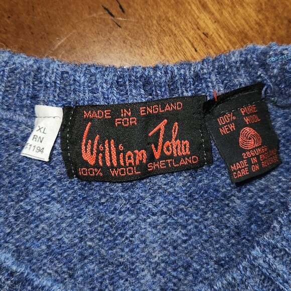Vintage William John Made in England wool sweater, Men's XLarge - Picture 2 of 5